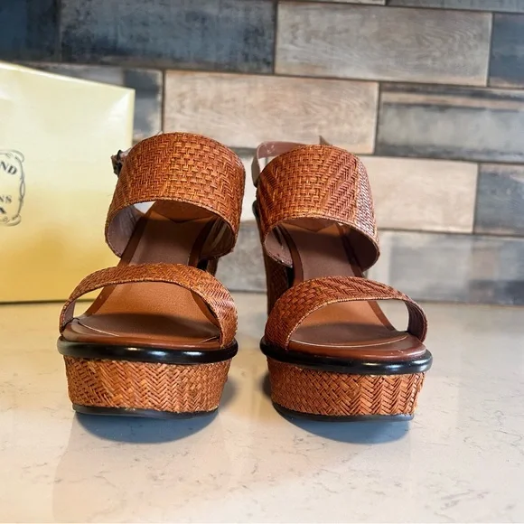 New Lucky Brand Maris Woven Wedge Platform Heeled Sandals - Picture 8 of 15